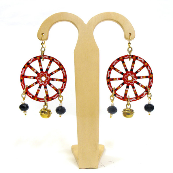 Simona Maiolino bijoux in legno – Orecchini “Ruote”