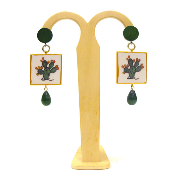 Simona Maiolino bijoux in legno – Orecchini “Fico d’India”
